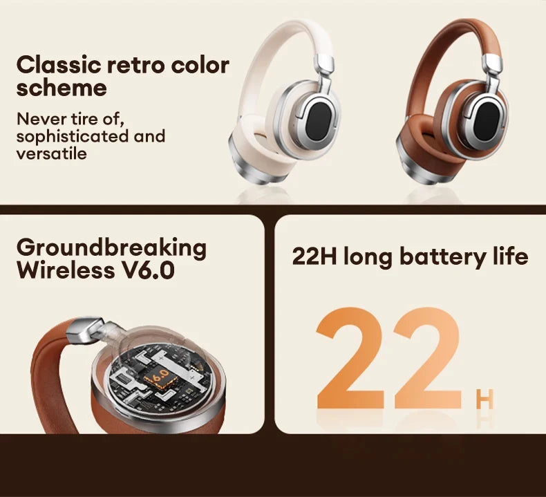 Lenovo LE602 Auriculares circumaurales Bluetooth 6.0 – Auriculares gaming HiFi estéreo ANC inalámbricos y con cable con micrófono ENC HD