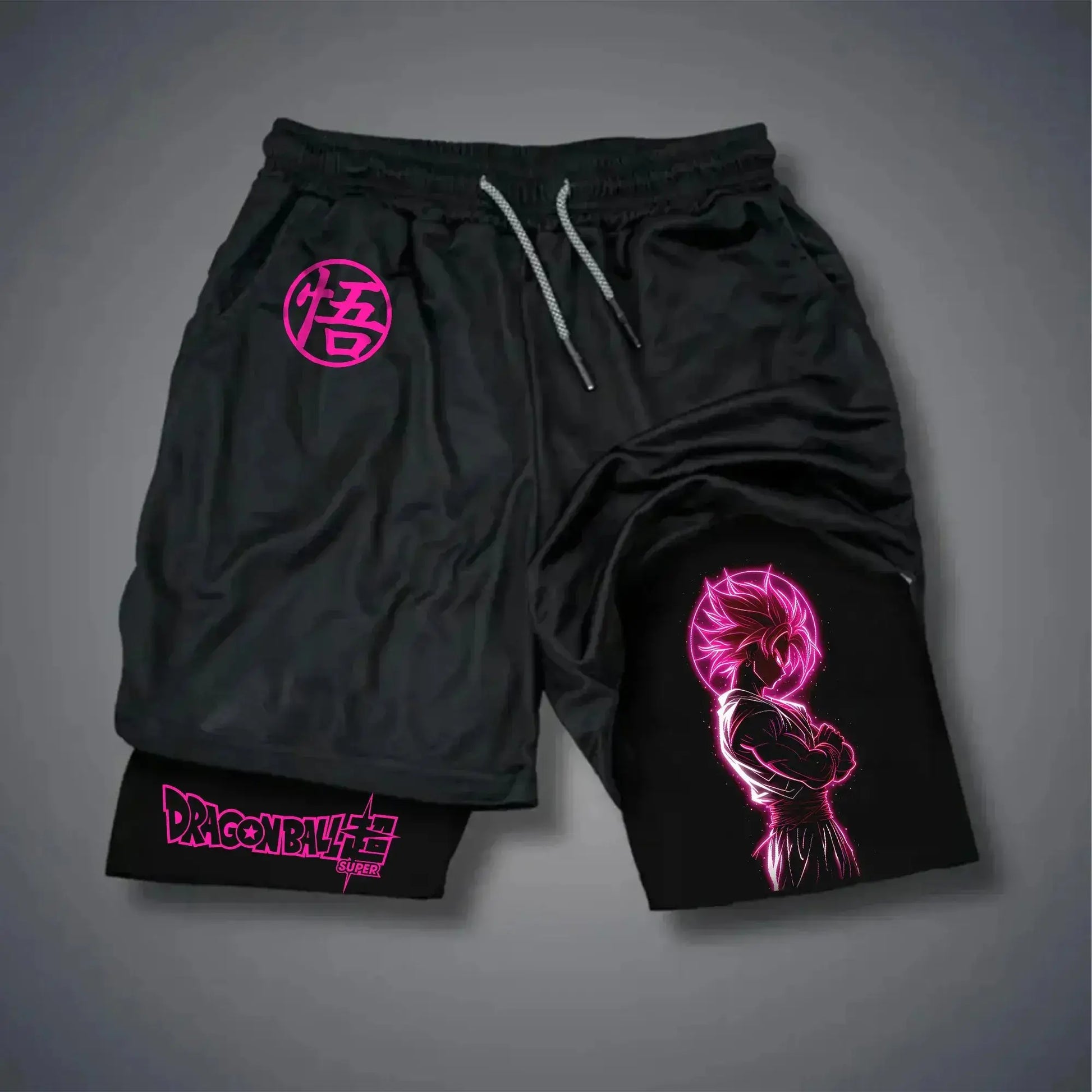 Dragon Ball Super Licensed Shorts 2025 - Japanese Anime Breathable Quick-Dry Beach Pants, Retro Y2K Hip Hop Style, Produit gaming premium Fraquane, équipement gamer