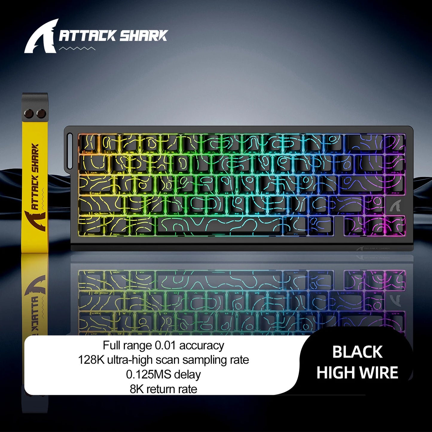 ATTACK SHARK X68HE Magnetic Mechanical Keyboard, 8000Hz Rapid Trigger Gaming Keyboard with Hall Effect Magnetic Switches, SOCD, 0.01mm RT, Wired RGB Keyboard
