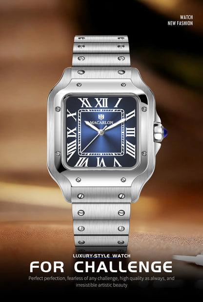 2026 New MACARLON Design 38mm Mechanical Watch Men Sapphire Glass Luminous Stainless Steel Waterproof China NH35 Automatic Watch