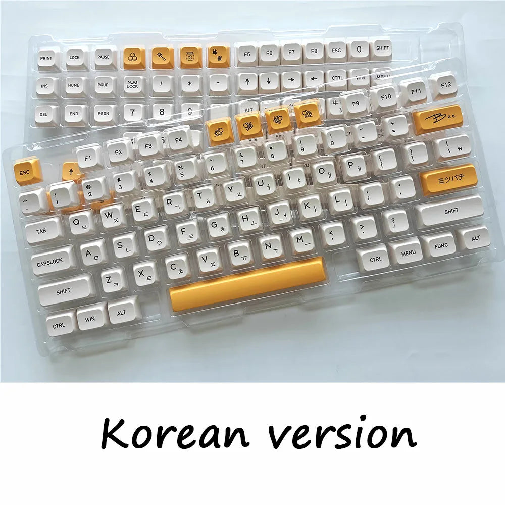 140 Keys Korean Japanese Russian Thailand Bee Milk Keycap XDA Profile PBT Keycaps For MX Switch Mechanical Keyboard DIY Custom