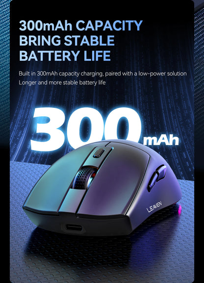 X3 Wireless Bluetooth Mouse Dual-Mode 2.4G Gaming Mouse, Rechargeable RGB Wireless Bluetooth Mouse with Adjustable DPI, Lightweight Ergonomic Mouse