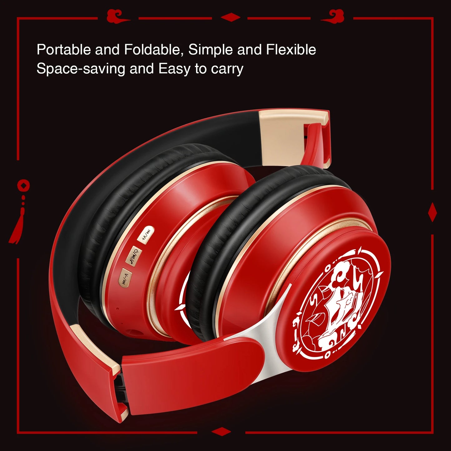 Bluetooth 5.3 Wireless Headphones with Microphone, Stereo Foldable Headset, MP3 FM Radio, Kids Gaming Earphones, Student Gift Headphones