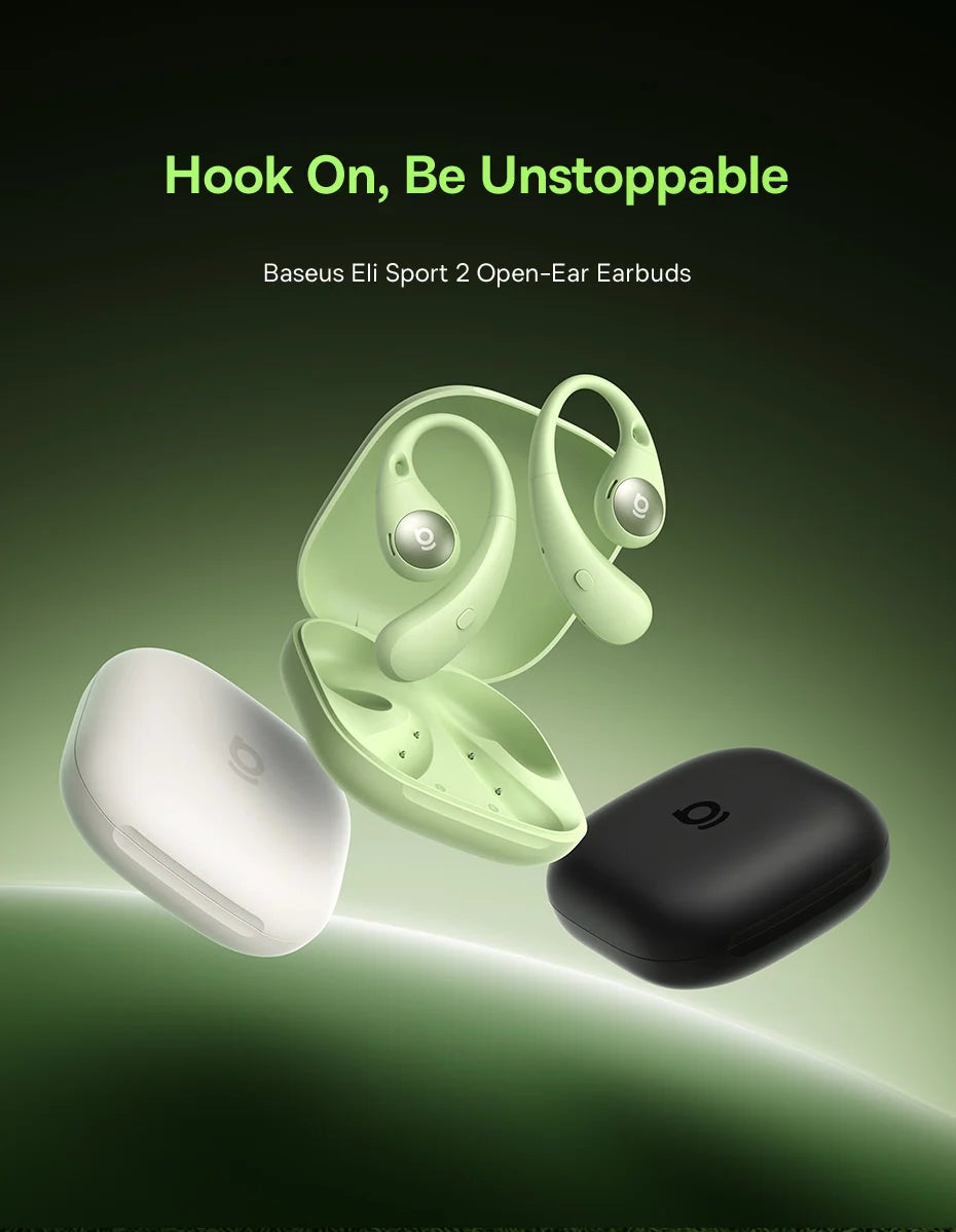 Baseus Eli Sport 2 Open-Ear Wireless Earphones Bluetooth 6.0 OWS Headphones Hi-Res with LDAC OWS Earphones Earhook Sport Earbuds