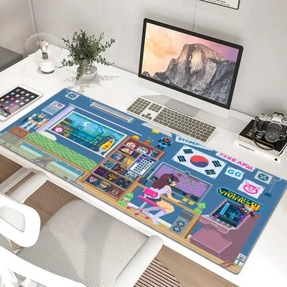 Tapete de Rato XXL Anime Gaming Girl Overwatch 900x400, Tapete de Secretária Suave em Borracha para Portátil, Escritório, Computador e Teclado, Impressão HD