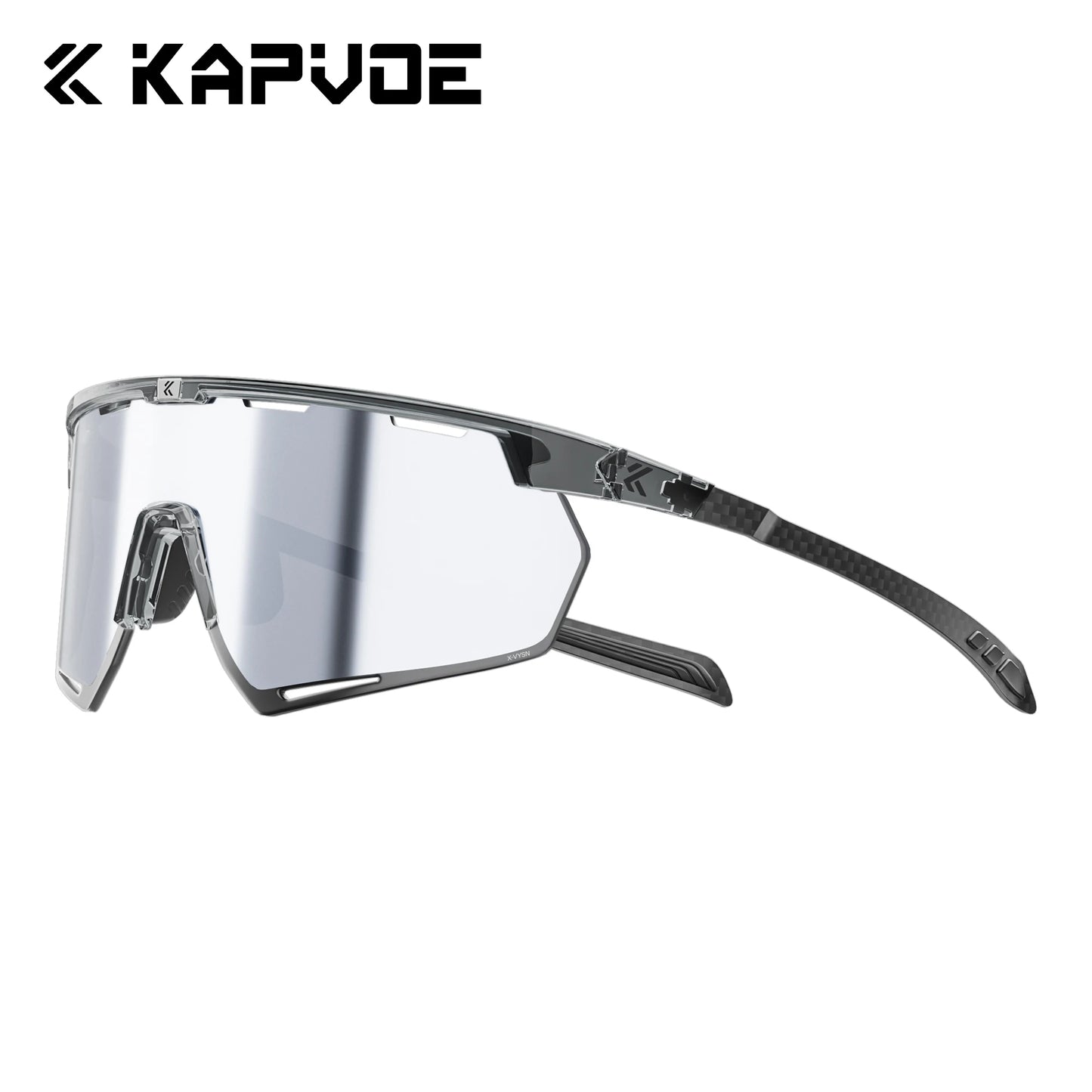 Kapvoe Real Carbon Fiber Cycling Glasses Sunglasses for Men Lightweight Photochromic UV400 MTB Bike Bicycle Sports Eyewear