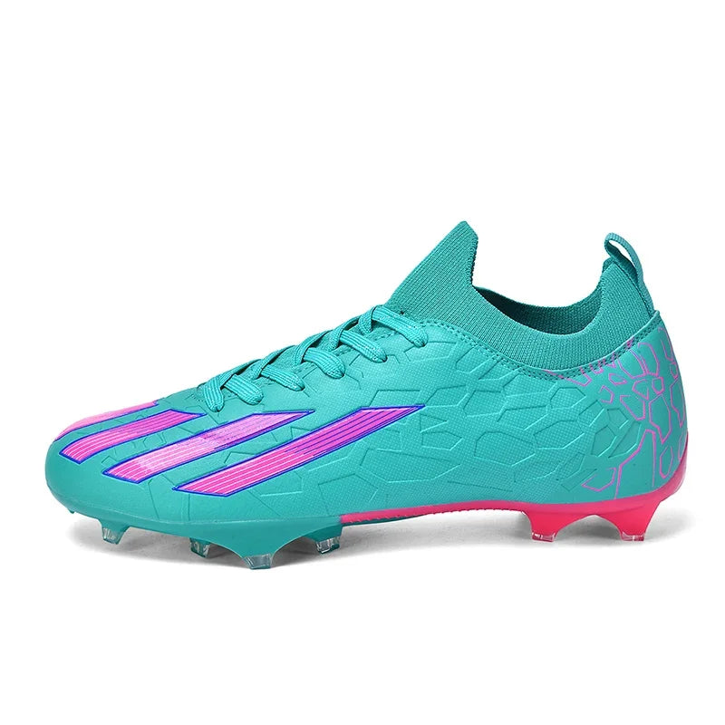 Scarpe da calcio professionali da uomo alla caviglia per erba, unisex, con tacchetti lunghi FG, scarpe da calcio Chuteira Society