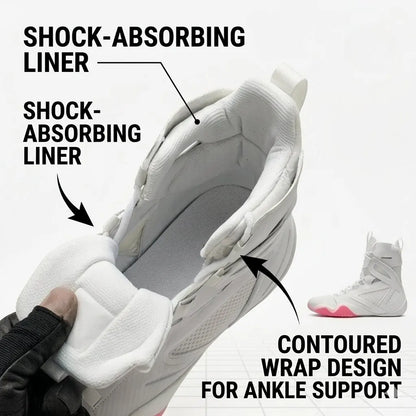 High Top Wrestling Shoes Breathable Knitted Boxing Boots Lightweight Combat Training Sneakers Unisex for Men Women Martial Arts