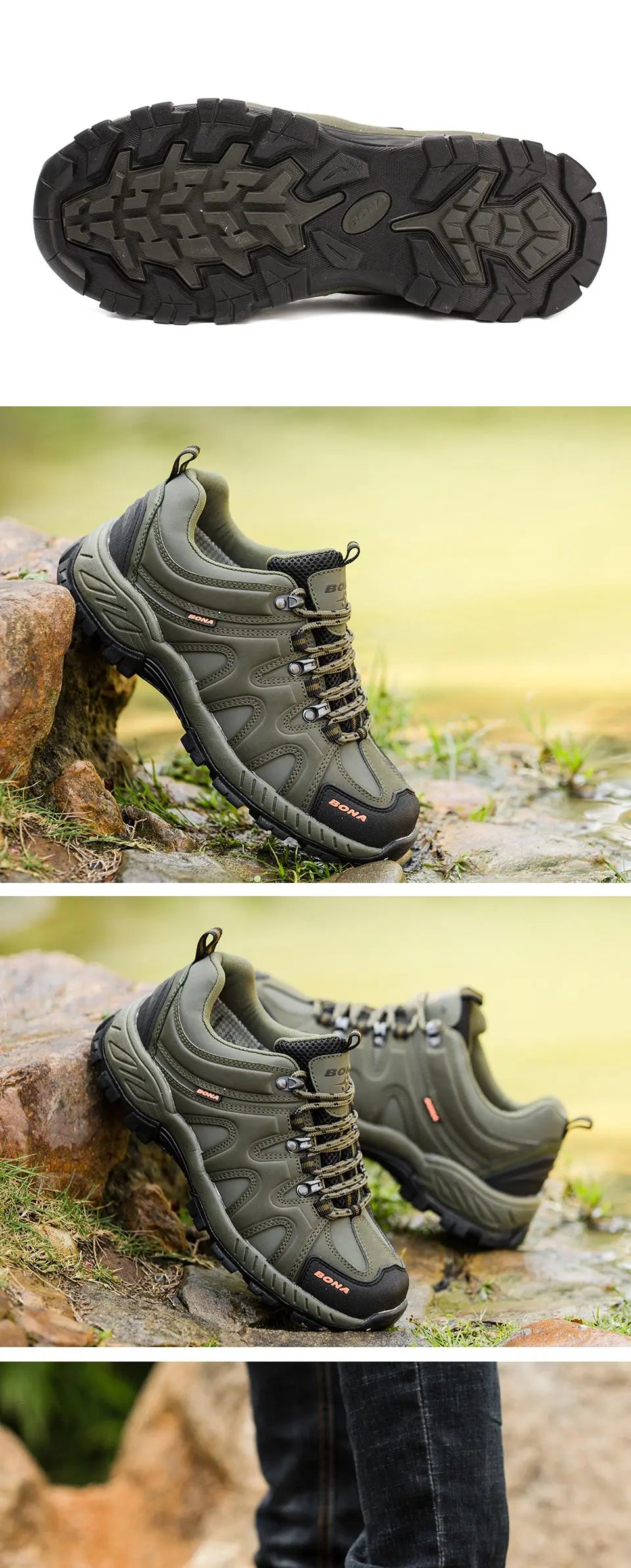 BONA novi klasični stil muške planinarske cipele na vezanje, muške sportske cipele za outdoor trčanje, trekking tenisice