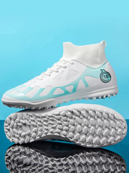 High Quality TF Football Boots Men Women PU Fabric Upper Rubber Cleats Non-slip Training Football Shoes