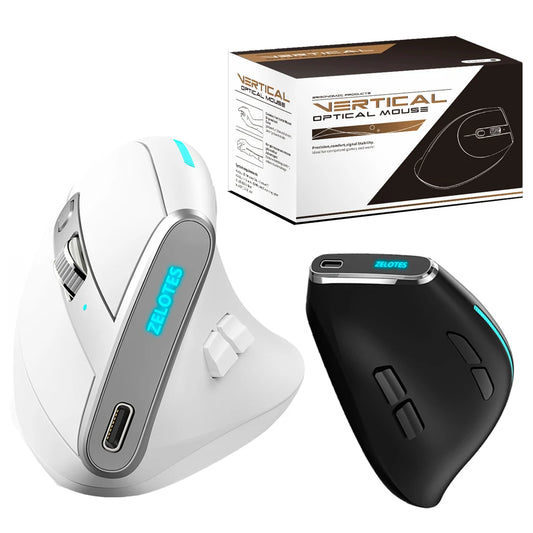 F-36 ergonomski vertikalni miš 2.4G+BT1+BT2, bežični za desnu i lijevu ruku, gaming optički USB miš za računalo i prijenosno računalo