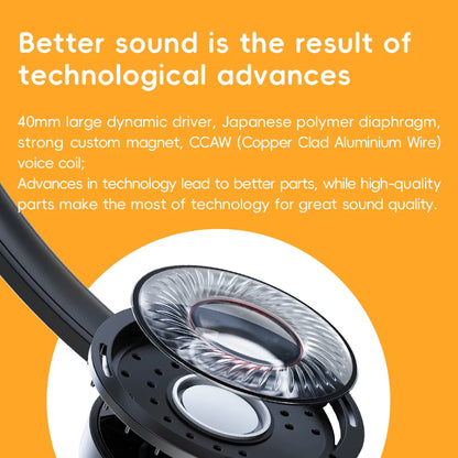 FiiO Wind 3.5mm Wired On-Ear Headphones with Microphone, HiFi Sound 40mm Dynamic Driver Gaming & Recording Headphones