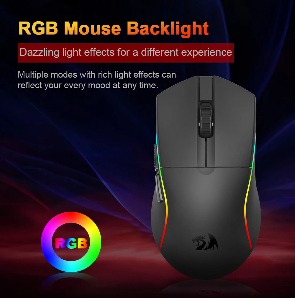 REDRAGON DEICIDE M816 PRO RGB USB Bluetooth-tuki 2.4G Langaton pelihiiri 26000 DPI 6 painiketta pelaajalle Langalliset hiiret tietokoneelle