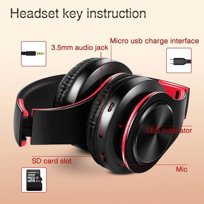 CATASSU Bluetooth 5.3 Wireless Headphones Over Ear Stereo Headset with Mic, Soft Leather Earmuffs, HiFi Sound for PC, Phone, TV & Laptop