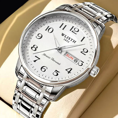 Luxury ladies’ watch, quartz watch, digital wristwatch, water-resistant, with calendar and backlight; fashionable and professional style, also suitable for men.