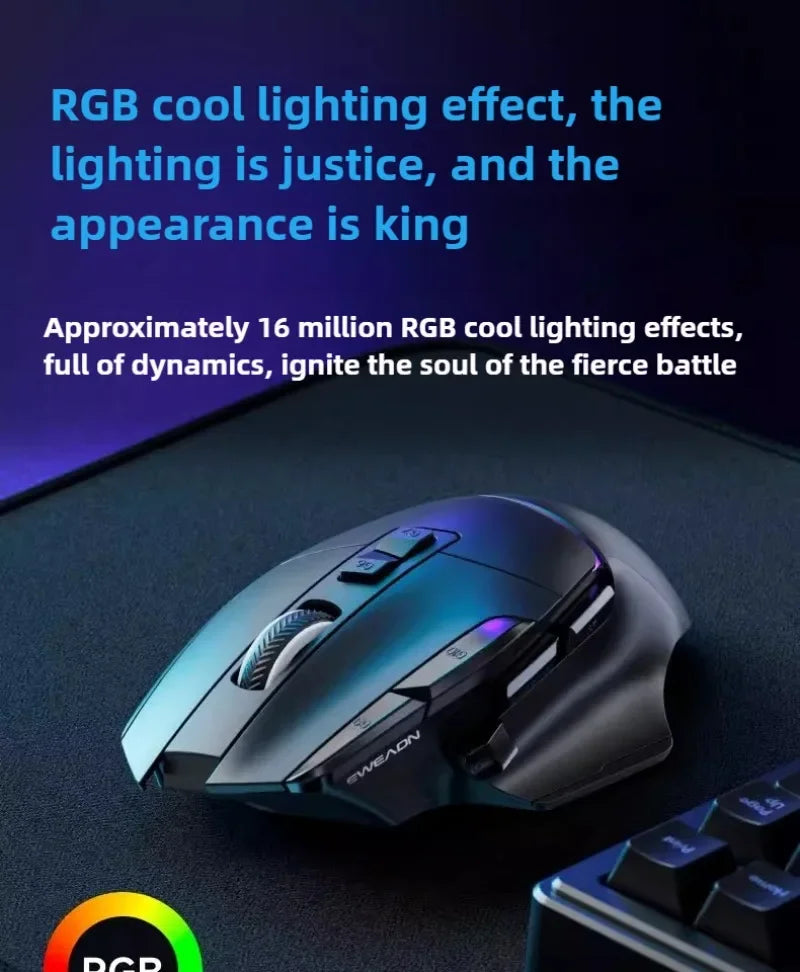 G2 Wired Gaming Mouse 12800 DPI RGB Gaming Mouse with 9 Programmable Buttons, 1000Hz Polling Rate, Ergonomic Wired Gaming Mouse for PC & Laptop
