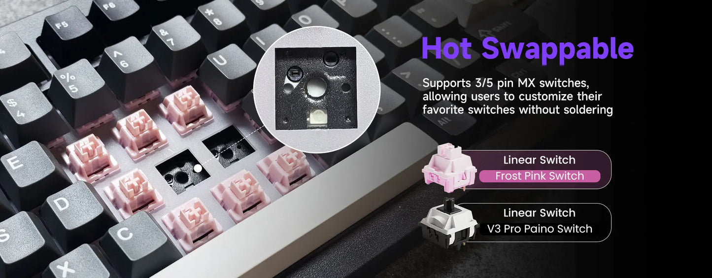 Akko 5075 V3 75% Mechanical Keyboard 8000/10000mAh 2.4GHz Wireless/ Wired Type-C/BT 5.0 Hot Swap RGB Gasket for Gaming Typing