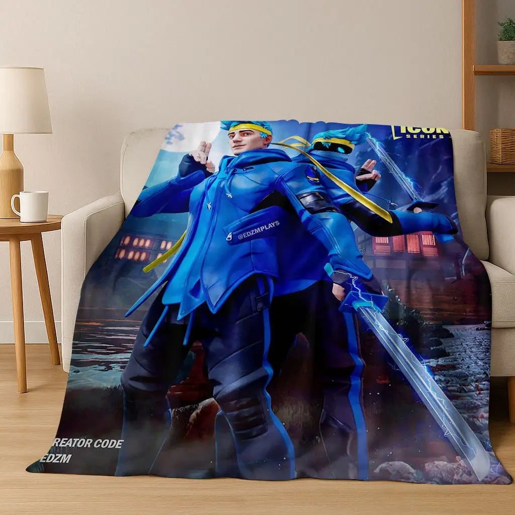 3D F-Fortnite igraća crtana flanelska deka, mekana i topla deka za krevet, spavaću sobu, dnevni boravak, putovanja, kampiranje i poklon za djecu