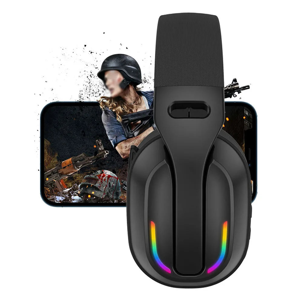 B500 RGB Wireless Gaming Headset Bluetooth 5.4 Noise Cancelling Headphones with Mic, 60H Playtime, HD Stereo Sound for PC, Mobile & Console Gaming