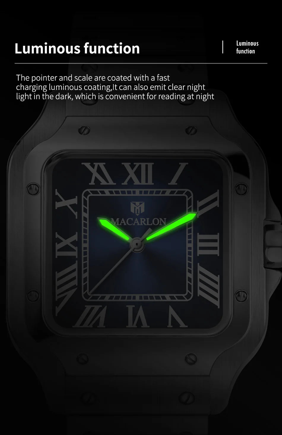 2026 New MACARLON Design 38mm Mechanical Watch Men Sapphire Glass Luminous Stainless Steel Waterproof China NH35 Automatic Watch