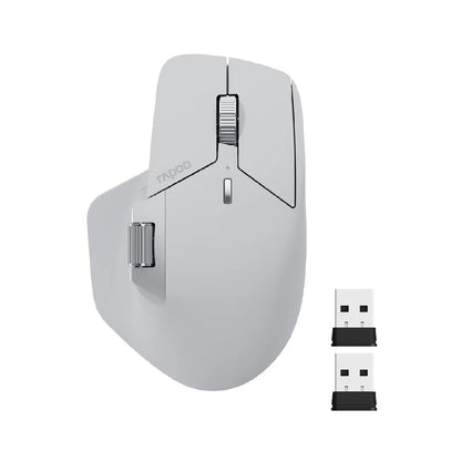 Rapoo MT760 Multi-Mode Rechargeable Wireless Mouse, Ergonomic Bluetooth Mouse with 4000 DPI, Easy-Switch for Up to 4 Devices, USB-C Rechargeable