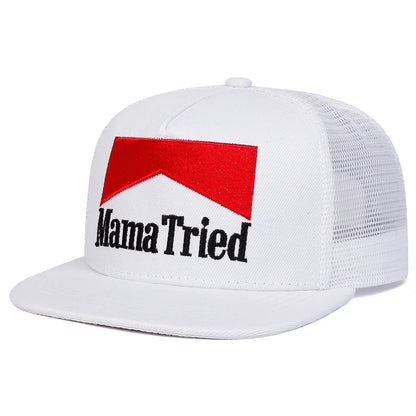 Unisex MAMA TRIED Embroidery Hip-hop Net Hats Spring And Summer Outdoor Adjustable Sports Casual Baseball Caps Sunscreen Hats