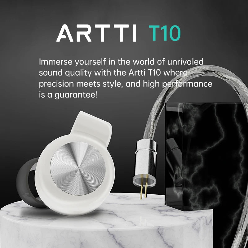 ARTTI T10 Planar Driver In-Ear HiFi Earphones, 14.2mm Wired IEM Monitors with Textured Bass, Detachable 0.78mm 2-Pin Cable, 3.5mm/4.4mm Audiophile Earphones