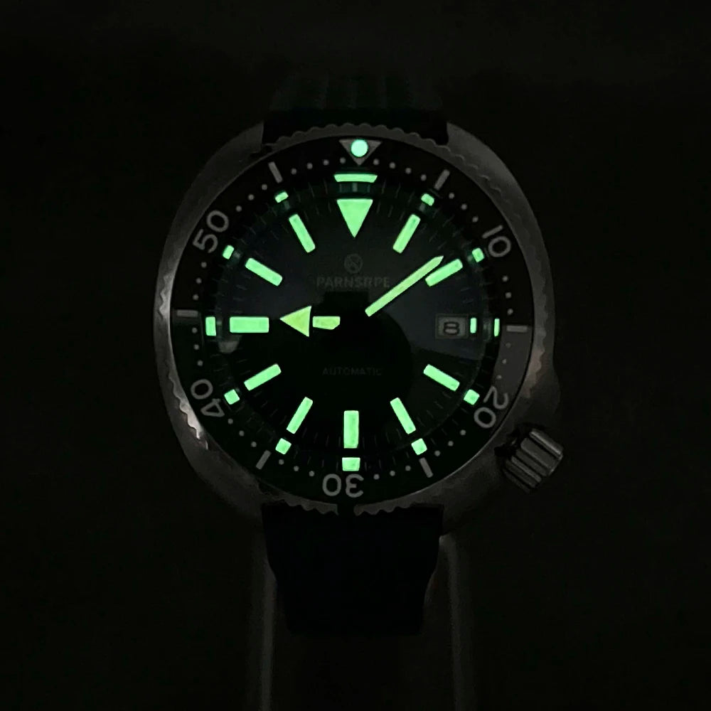 PARNSRPE Diver's Luxury Men's Watch Small Abalone Automatic Mechanical Watch Movement Aseptic Dial Sapphire Glass