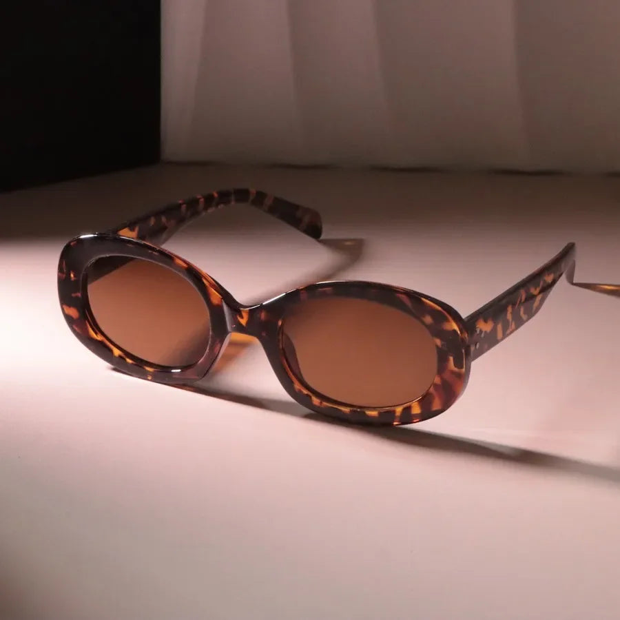 Round Luxury Oval Sunglasses Women Men Brand Designer Cute Black Sun Glasses Female Male Colors Mirror Oculos De Sol