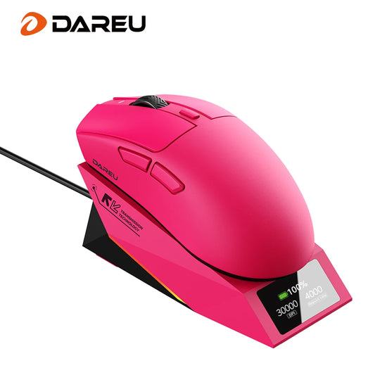 DAREU bežični gaming miš 8khz Polling Rate AIM-750 (3950) 30000 DPI, trostruki način povezivanja, gaming miš 60g s bazom za punjenje