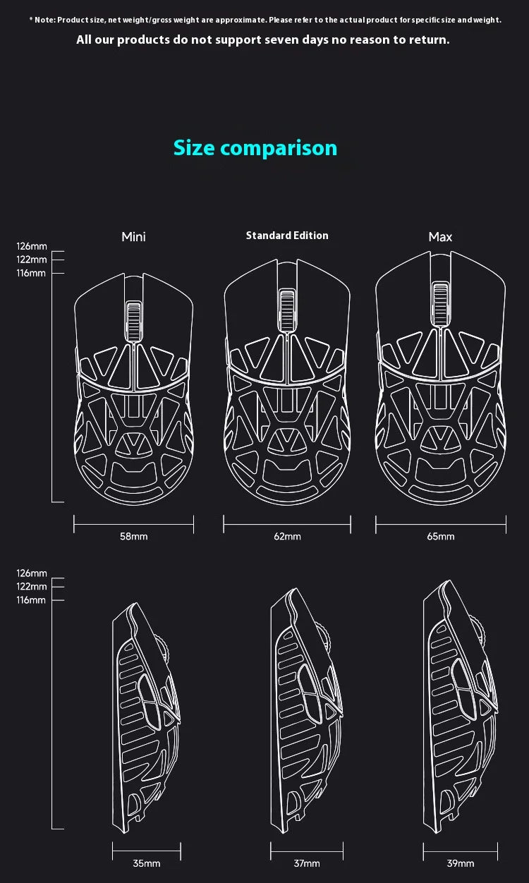 WLmouse Beast X Max Wireless Gaming Mouse with PAW3950HS Sensor, Magnesium Alloy, 8K Polling Rate, Ultra-Lightweight Wireless Gaming Mouse