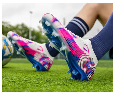 New Men's Soccer Shoes Match Outdoor Sneakers Grass Cleats Hot-selling Football Boots Non-Slip Boys High-quality High-top Light
