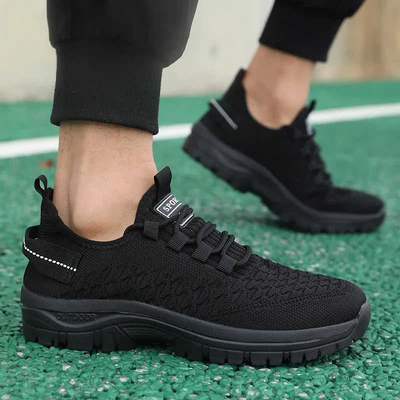 Baskets de plein air pour homme, jaune vif, en maille respirante, chaussures de sport amortissantes, chaussures d'aventure élégantes et tendance