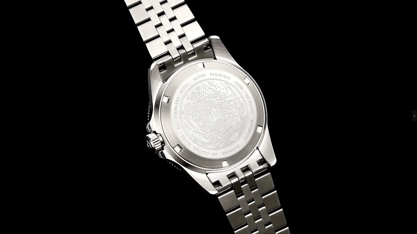 WISHDOIT Automatic Mechanical Watch Miyota 8215 Movement Mother of Pearl Dial Ceramic Bezel Waterproof 150M Diving Watch
