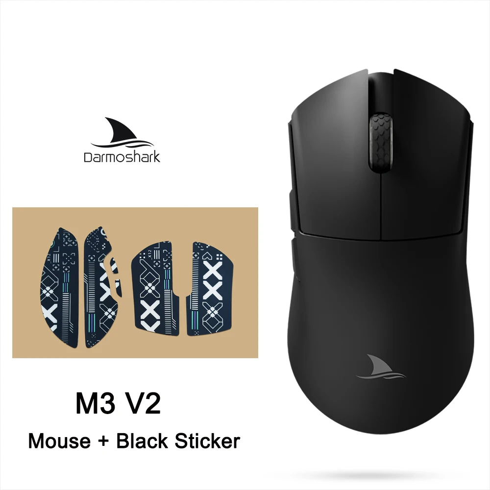 Souris gaming sans fil Darmoshark M3 V2 Tri-Mode 8K, capteur PAW3395, 26K DPI – Souris gaming ultra-légère pour PC et ordinateur portable