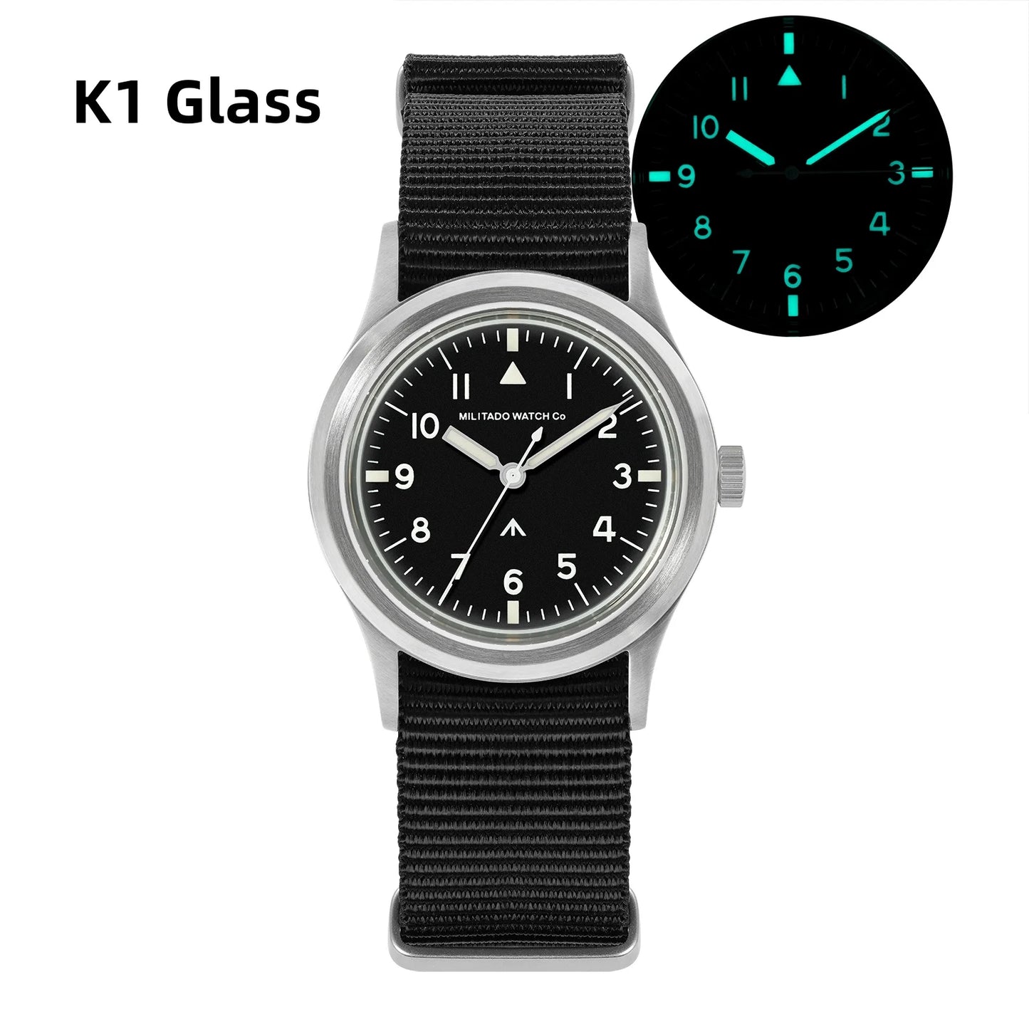 Militado ML14 36mm Watch VH31 Sweep Second Quartz Movement Watch Sapphire Crystal Super Luminous BGW9 C3 100m Waterproof Watches