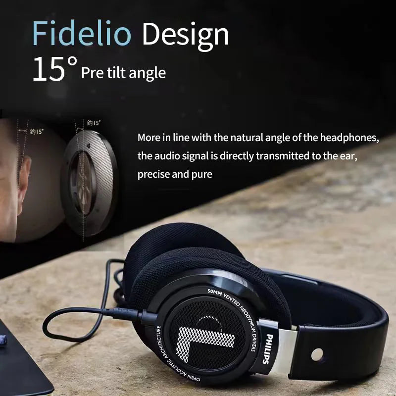 Philips SHP9500 HiFi Stereo Wired Headphones – Professional Open-Back Over-Ear Headset for Music, Gaming, Mobile & PC – High Precision Sound, 50mm Drivers, Crystal Clear Audio Performance