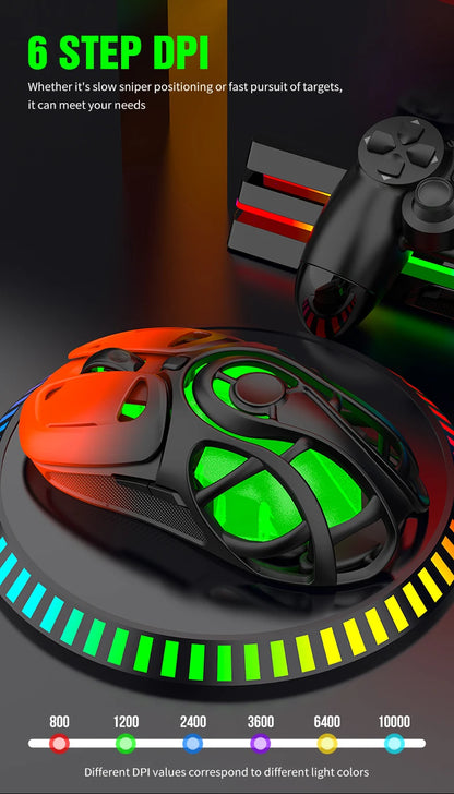 X10 Tri-Mode Gaming Mouse Wireless Bluetooth Gaming Mouse, 10000 DPI RGB Rechargeable Gaming Mouse, BT/2.4G/Wired Gaming Mouse for PC, Mac & Laptop