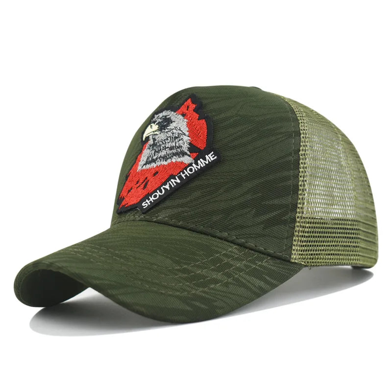 1 Breathable Sun-Protective Embroidered Baseball Cap with Eagle Embroidery, Personalized Design, Unisex, Suitable for Daily Casual Outdoor Use, Sunshade Mesh Cap, Holiday Gift