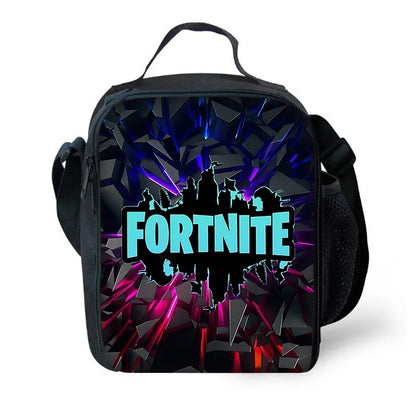 Mochila Escolar Infantil com Lancheira e Estojo, Design de Jogo Popular F-FortniteS, Mochila Escolar para Rapazes e Raparigas, Presente Ideal