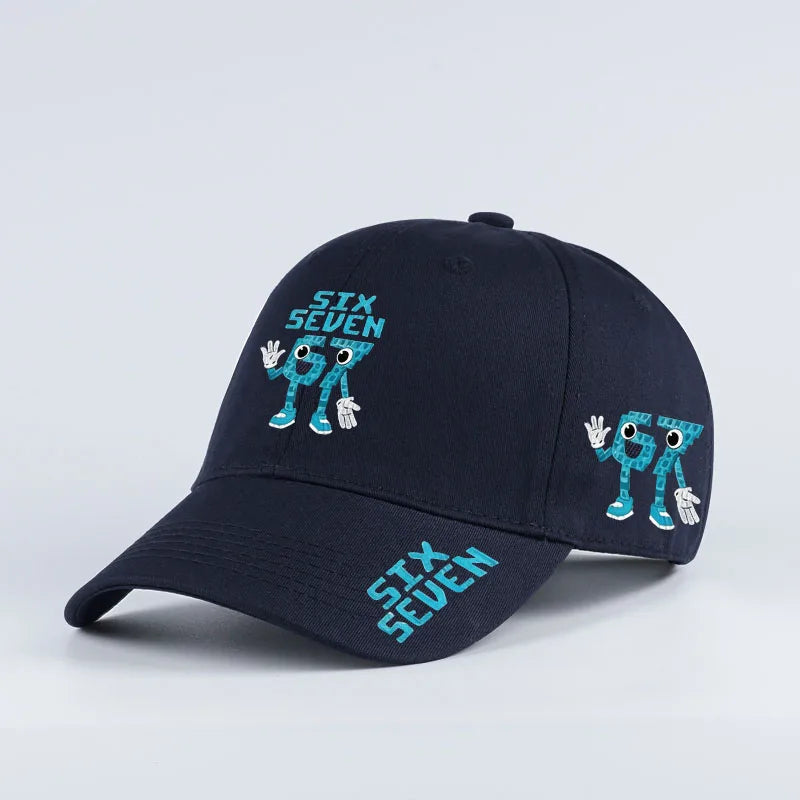 Retro '67 Cartoon Print Baseball Cap - Adjustable Flat-Brim Cap - Unisex Streetwear Hip-Hop Sun Hat - Dad Hat