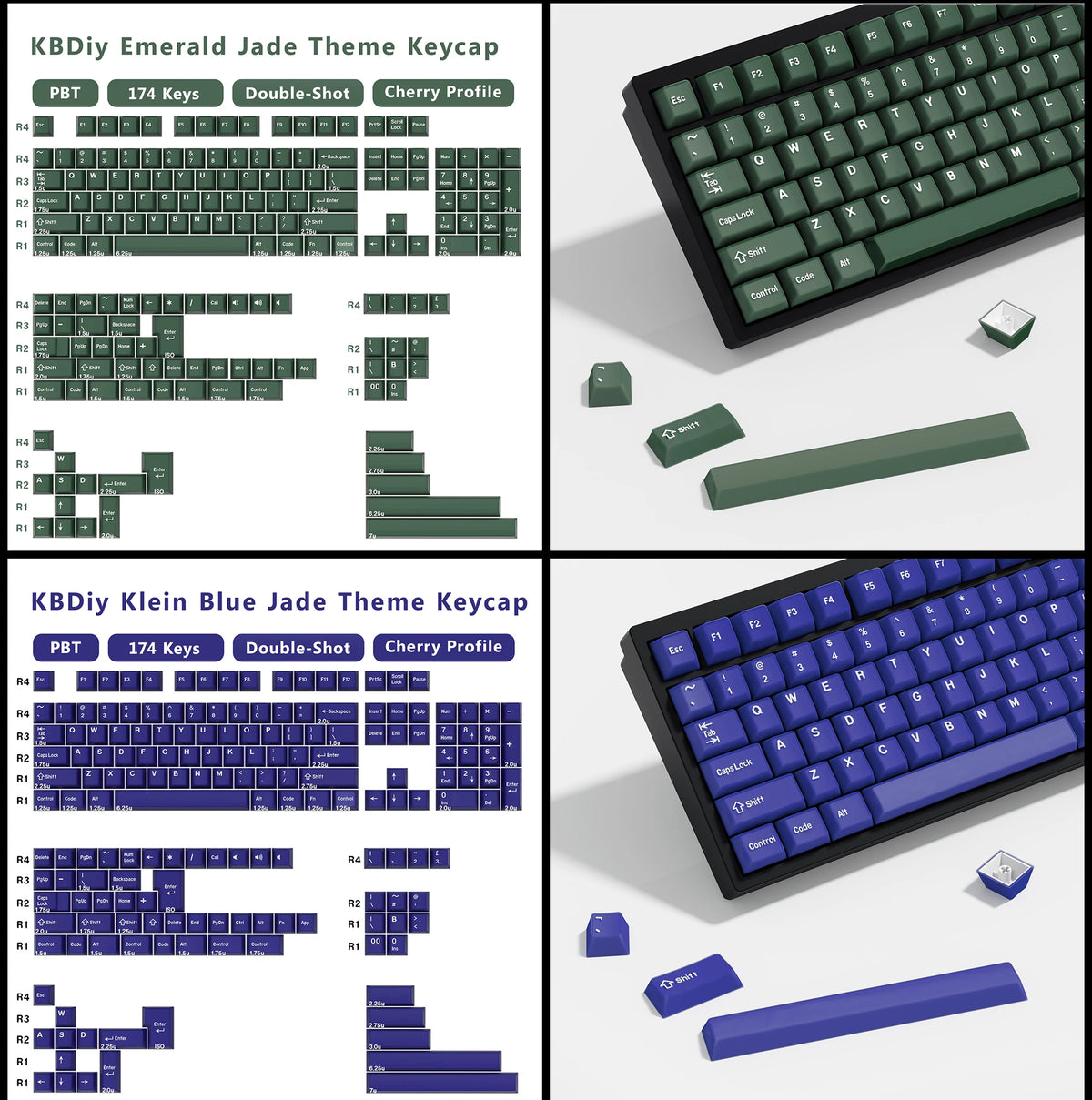 KBDiy 174 Keys/Set PBT GMK Apollo Keycap Double Shot Minimalist ISO Cherry Profile for Game Mechanical Keyboard Keycaps for MX