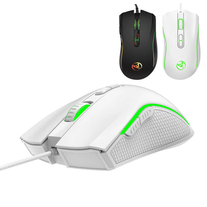 Populärt val HXSJ A869 optisk ergonomisk RGB-gamingmus i ABS med trådbunden anslutning och 4-nivåers upplösningsjustering för laptop och PC