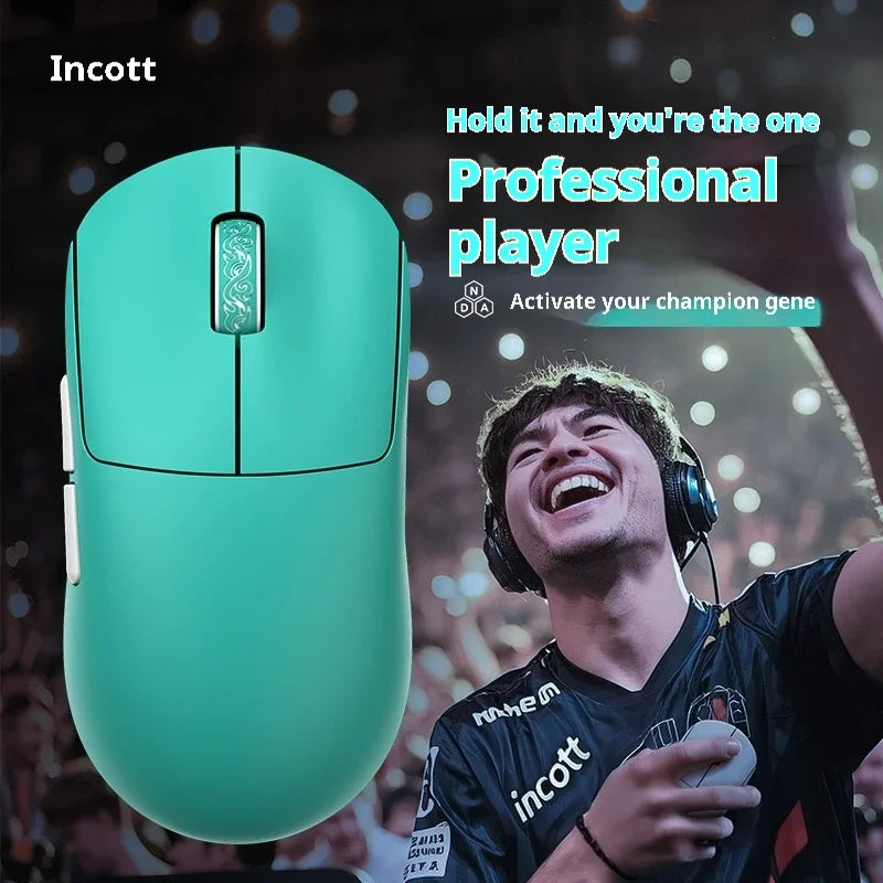 Incott G23 V2 Wireless Gaming Mouse PAW3395, 47g Lightweight Gaming Mouse, 3-Mode Bluetooth & 2.4GHz, 8000Hz Polling Rate, Ultra-Low Latency Esports Mouse