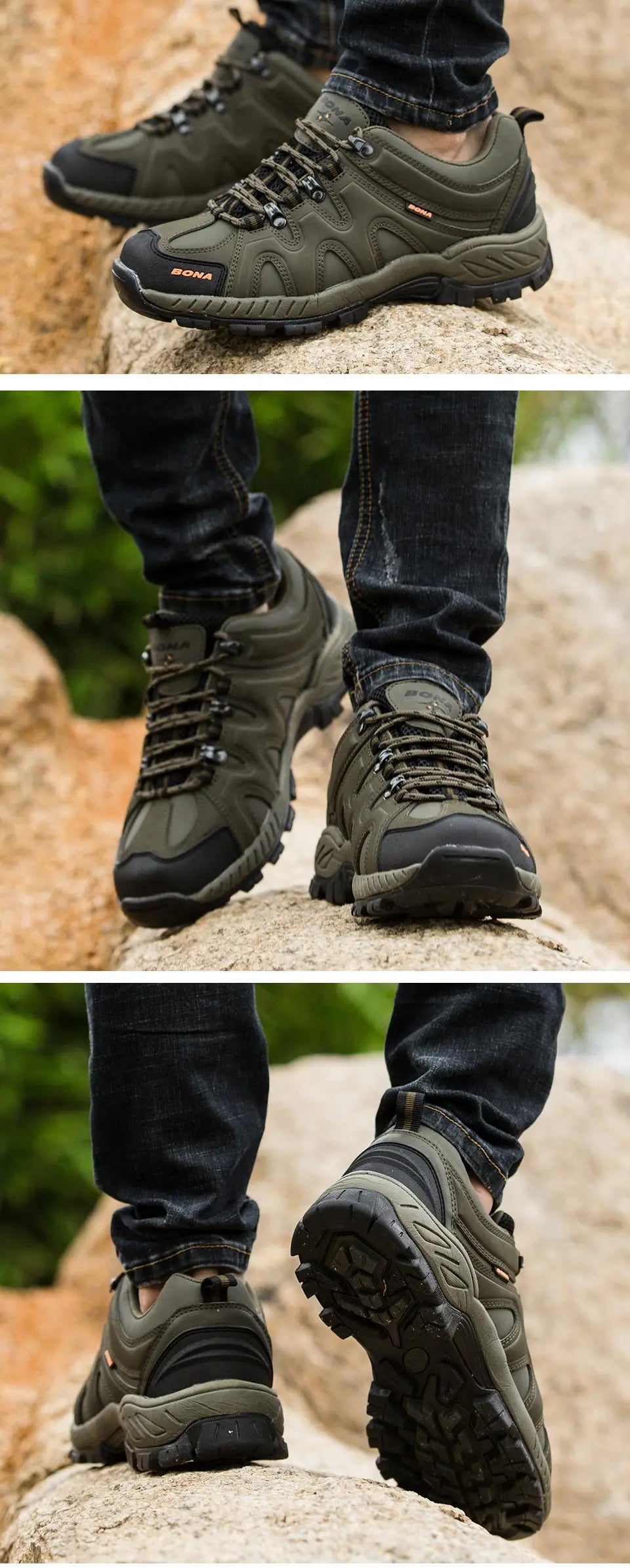 BONA novi klasični stil muške planinarske cipele na vezanje, muške sportske cipele za outdoor trčanje, trekking tenisice
