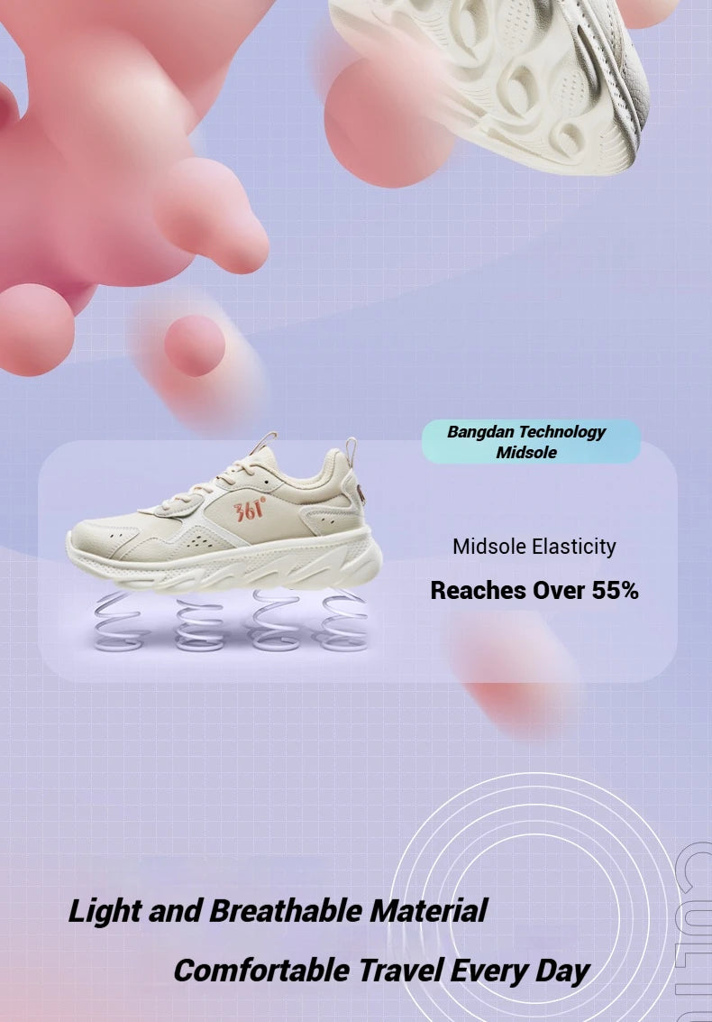 361 Degrees Women's Running Sports Shoes Shock Absorption Rebound All-match Fashion Comfortable Sneakers Male 682232237