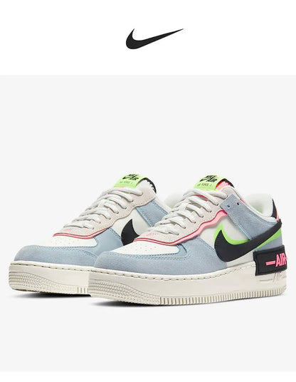 Nike Originals Herren Air Force 1 Shadow AF1 Pink-Blau Macaron Freizeitschuhe CU8591-101