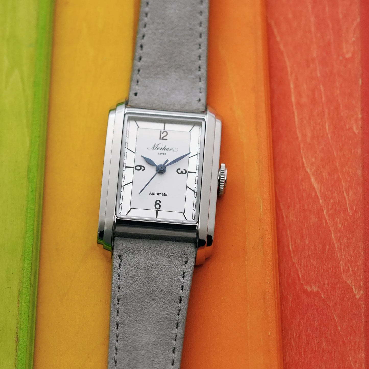 New MERKUR NH05 Rectangle Retro Casual Watch for Men Business Series Automatic Chorded Watch Relogio Sapphire White Watch