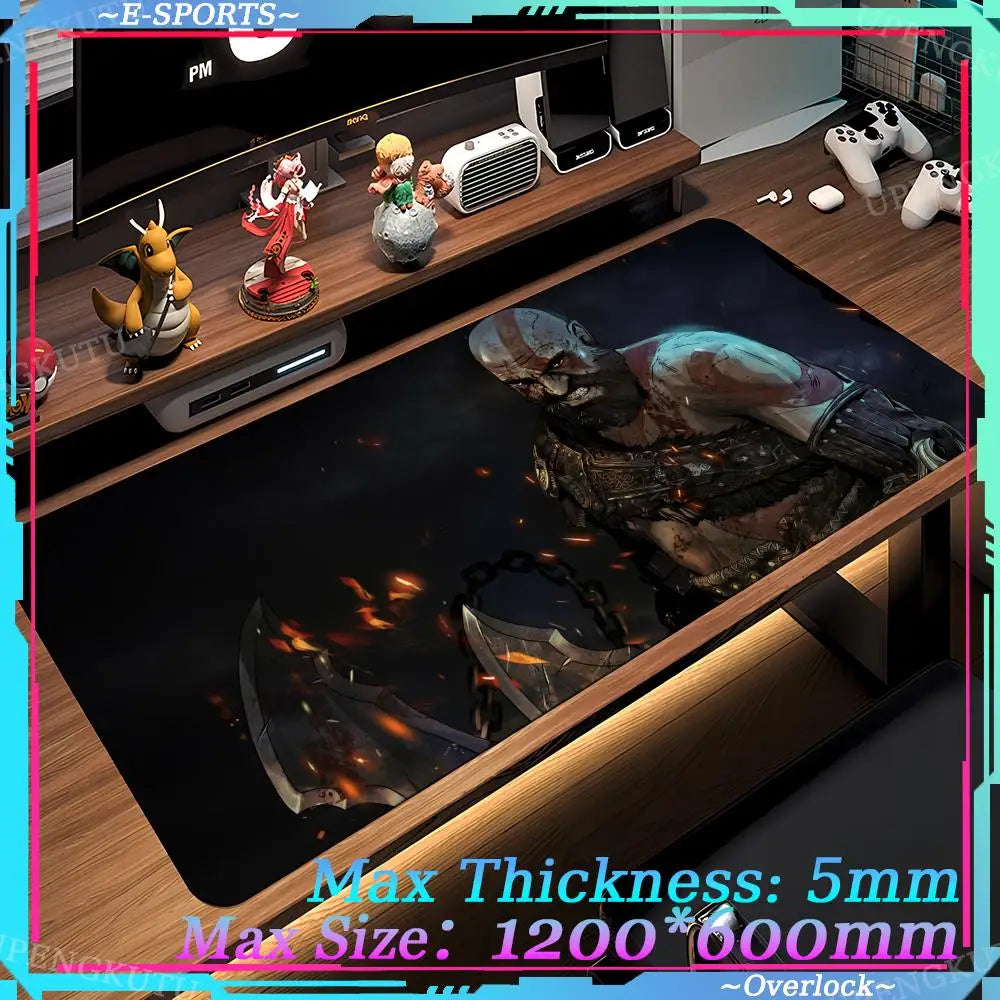 Game G_God of War R_Ragnarok Computer XXL MousePad Game Accessories Oversized Floor Mat Game Desktop Protective Pad Table Mat