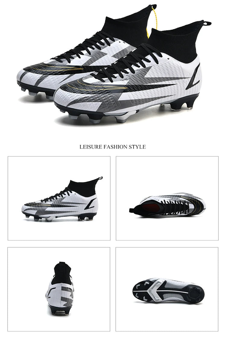 2025 New Long Nail Large Size Football Shoes Teenager Ankle Anti slip Training Latest Sneakers FG/TF Soccer Shoes